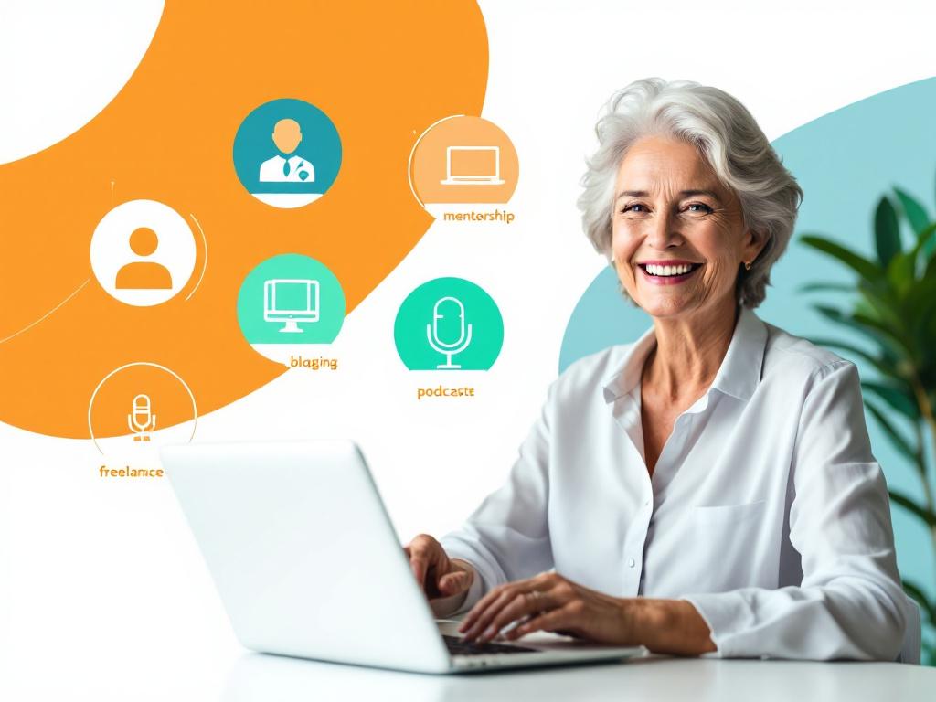 Profissional experiente construindo autoridade online depois dos 40 em ambiente de trabalho moderno